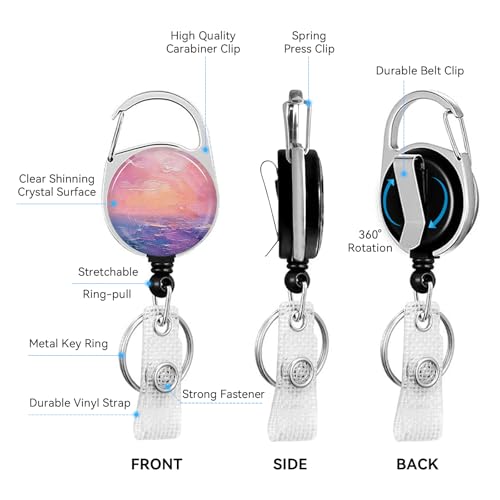 2 Pack Modern Art ID Badge Holder with Clip Badge Reels - color: 2 Pack-modern Art 2