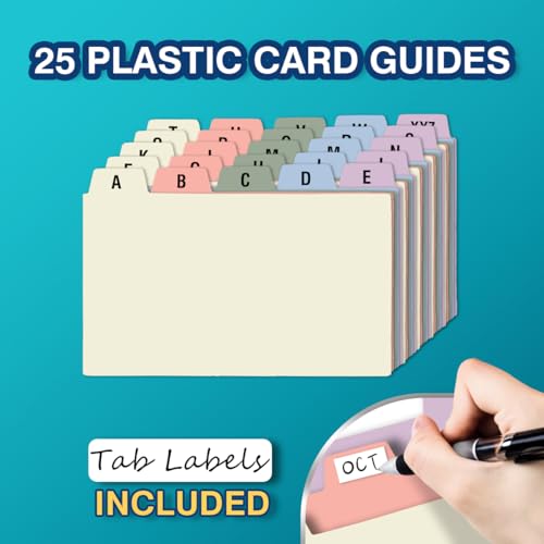 H4D 3x5 Index Card Holder with 100 Index Cards and 25 Dividers, Mint Green - color: Mint Green, size: 3"x5"