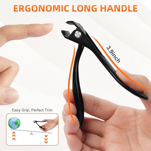 Toe Nail Clippers for Thick Nails for Seniors, Ingrown Toenail Clippers - color: Black, size: L