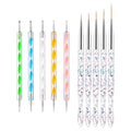 Nail Dotting Tools Kit - 10 Pcs, 5 Double-end Tools, 5 Nail Liner Brushes - color: c-10pcs