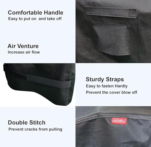 RPET Fabric Cover for Flat Griddle Cover, Black；Fit 36" griddles with Hood and Side Shelf foldeble - size: 49"*23"*29"