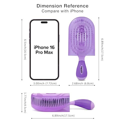 NuWay® TravelC® Scalp Care Hair Brush with Patented Travel Case – Vented Hair Brush for Scalp Massage, Blow-Dry Styling, Wet & Dry Hair, All Hair Types (Classis Purple) - color: Classic Purple