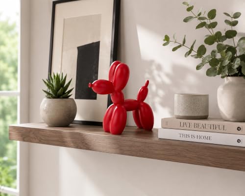 4 Inch Matte Red Balloon Dog Sculpture - color: Red