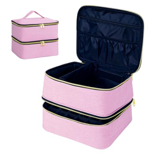 Nail Polish Organizer Holds 30 Bottles (15 ml/0.5 floz),Pink Gold - color: Pink Gold