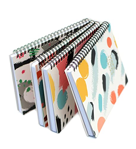 Yansanido Spiral Notebook, 4 Pcs A5 Thick Graffiti Design Hardcover 8mm Ruled 4 Color 80 Sheets -160 Pages Journals for Study and Notes (Colorful) - style: Colorful