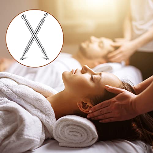 Nuanchu 2 Pcs Acupuncture Pen Dual Head, Stainless Steel Reflexology Tool