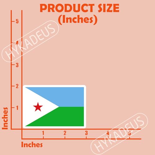 (3Pcs) Djibouti Flag Stickers – Djiboutian Sticker Decals, 3" x 2" - color: Djibouti