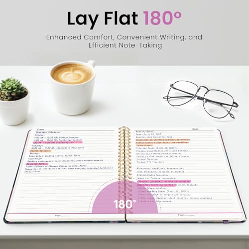 ZOTIA Lined Spiral Journal for Women, A5 Pretty Hardcover Notebook for Work, School & Office Writing, Aesthetic Writing Journal College Ruled, 140 Pages, 5.8" x 8.3", Twilight Bloom - color: A-Twilight Bloom