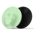 Soft Silicone Shower Brush Body Wash Bath Exfoliating Skin Massage Scrubber - color: Black+mint