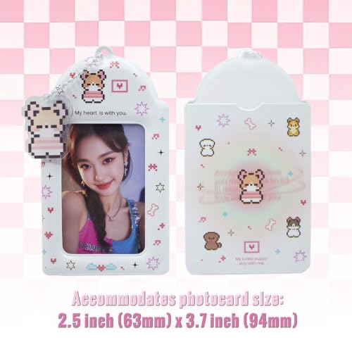 2 Pack K-pop Photocard Holder Keychain, Photo Card Holder with Cute Dog - style: Dog