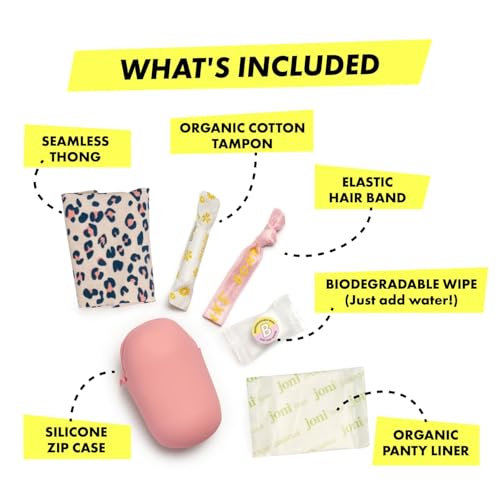 Bonks GoGo Kit - Emergency Period Kit - Portable Menstrual Pouch for Women & Teens - Essential Women's Travel Kit - Includes Tampon, Pantyliner, Underwear & More - Female Hygiene Care - style: Emergency Period Kit