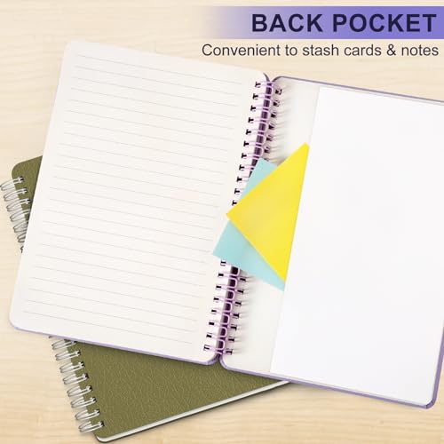 Lined Spiral Notebook for Women, A5 College Ruled Leather Spiral Journals - color: Purple, size: A5