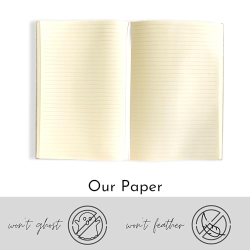 Portage Lined Hardcover Aesthetic Notebook Writing Journal – Bleed-Proof Paper Notepad for Journaling, High GSM, A5 Notebook, Cream Pages - Oatmeal, 6 x 8.5 Inches, 224 Pages - color: Oatmeal, size: Lined Pages