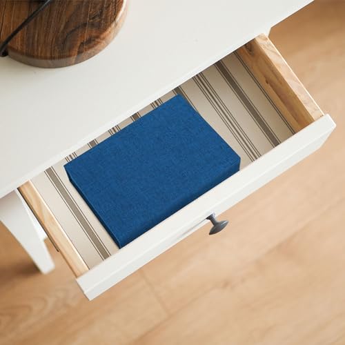 Vienrose Small Photo Storage Box, 5"x7", Linen Postcard Keeper, Dark Blue - color: Navy Blue, size: 5"x7"