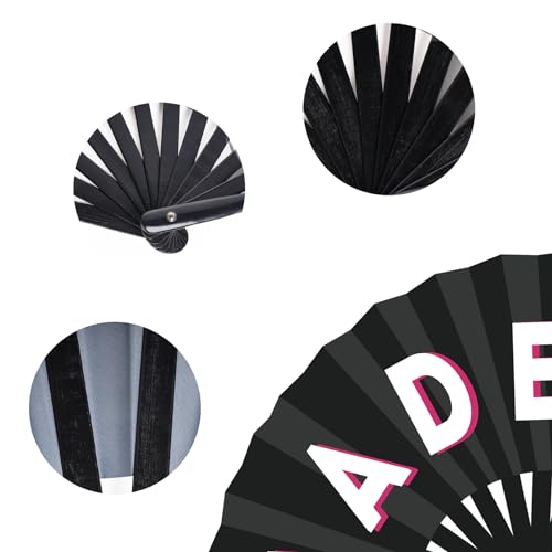 3 Pack Large Hand Fan Bamboo Folding Rave Fan Handheld Chinese Shade Iconic Fan for Festival Parade Halloween Christmas Party Performance Decoration 13 inch