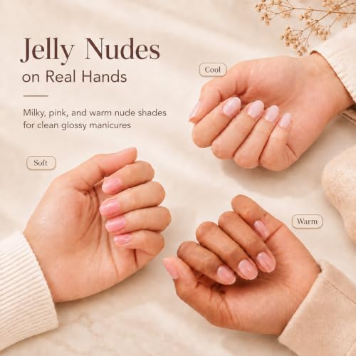 Beetles Jelly Gel Nail Polish Set, 8 Colors Nude Pink Gel Polish - color: A - Sheer | Classic Nude