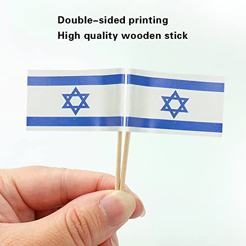 mflagperft Israel Toothpick Flags 100 Pack, Israeli Flag Cocktail Picks - color: Israel