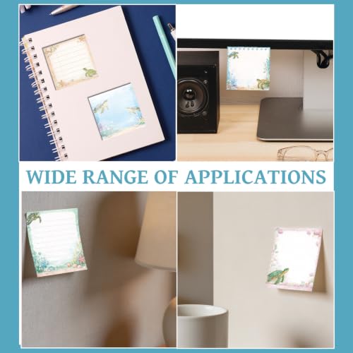 Sea Turtle Gift Sticky Notes - 9 Pcs Turtle Desk Accessories, Cute Animal Adhesive Notepads, School Office Stationery Supplies Birthday Christmas Festival for Turtle Lover 3 * 3 Inches - style: Sea Turtle