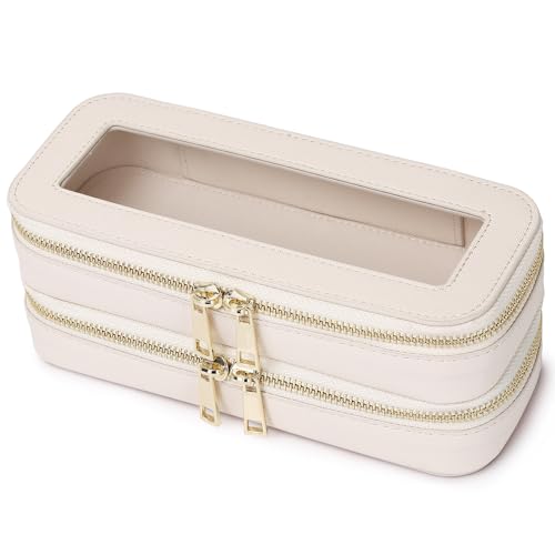 Pinkmik Double Layer Makeup Bag, Beige, Double SLIM - color: B3/Beige, size: 2-Layer SLIM