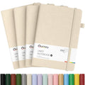 Oucaru 4 Pack A5 Lined Journal Notebook, 180 Pages 100 GSM Paper for Travel - color: Beige, size: 4 Pack