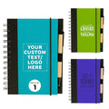 DISCOUNT PROMOS Custom Eco Block Notebooks with Pens Set of 1, Personalized - Perfect for School, Office, Business, Home - Aqua - color: - Custom – Aqua, size: 1 notebook