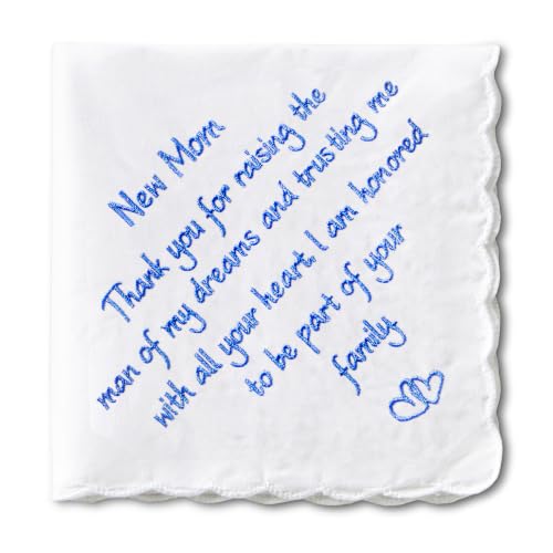 Wedding Handkerchief, Something Blue for Bride, Mother of the Bride Gift - color: New Mom