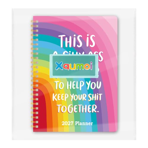Xqumoi 2027 A5 Planner Rainbow Swear Words Weekly and Monthly Planner Gift - color: Rainbow 2027, size: A5