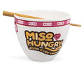 Toynk Miso Hungry Japanese Dinnerware Set | 16-Ounce Ramen Bowl and Chopsticks