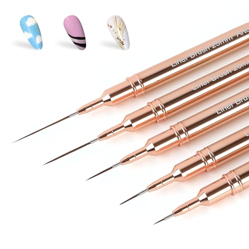 Artdone Metallic Nail Art Pens, Liner Brushes Set, 5PCS Gold Nail Tools - color: Copper Liner Brush Set