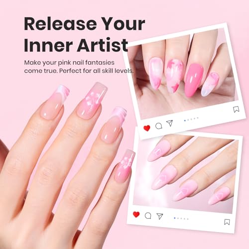 Beetles Nail Art Brushes, 6 Pcs Fingernail Art Design Pens - color: C-Pink-006
