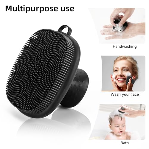Face Scrubber, SANLESS Silicone Face Scrubber for Men Facial Cleansing Brush, Manual Waterproof Face Wash Brush for Exfoliating and Deep Cleansing - Black - color: Black