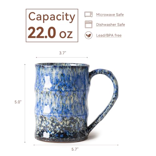 Stormy Coast Ceramic Mug, 22oz Reactive Glaze Mug, Gift for Him, Office - color: 22oz - Stormy Coast · RESILIENCE