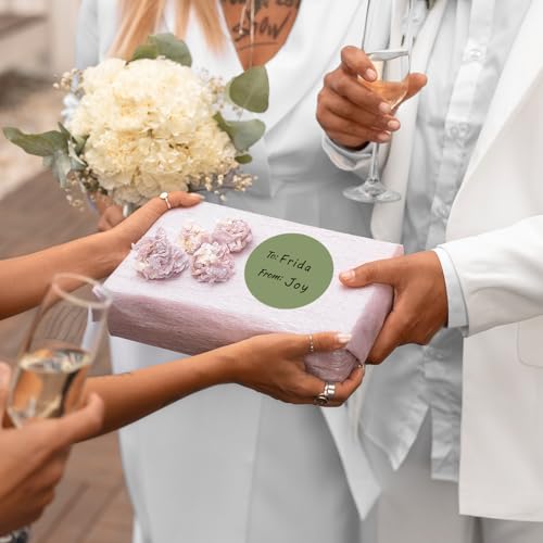 Whaline 315Pcs Sage Green Nude Gift Tag Sticker to and from Present Sticker 2.5 Inch Gradient Green Self-Adhesive Blank Name Labels 9 Color Paper Decal Gift Tags for One Lucky Duck Party Favor - color: Sage Green Nude
