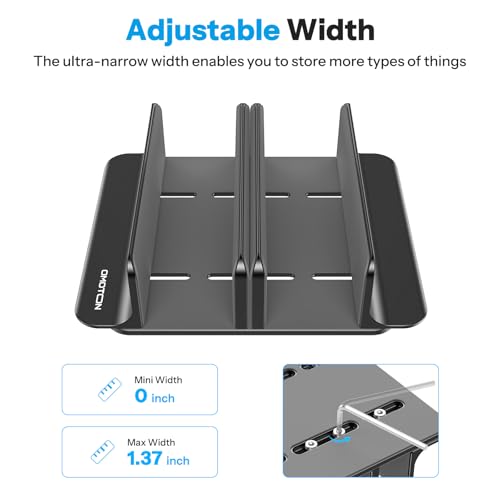 OMOTON 3-Slot Multiple Vertical Laptop Stand, Fits All MacBook, Black - color: Three Slots-Black