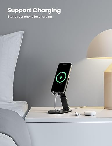 Lamicall Cell Phone Stand for Desk, Height Angle Adjustable Phone Holder - color: 1-Black