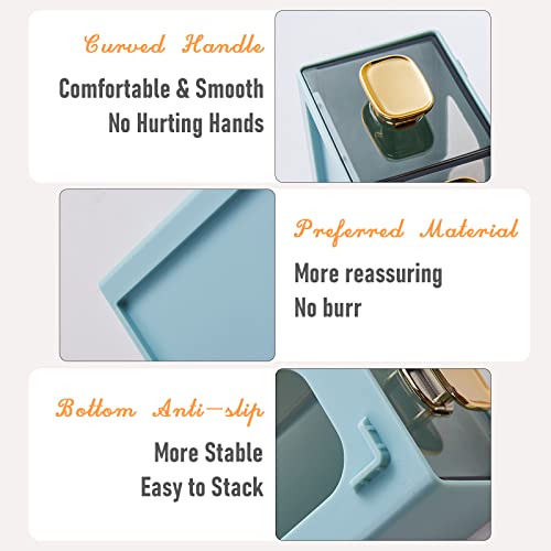 Desktop Storage Drawers, Stackable Countertop Organizer with Drawers - color: 2 Middle Drawers, OG & YE