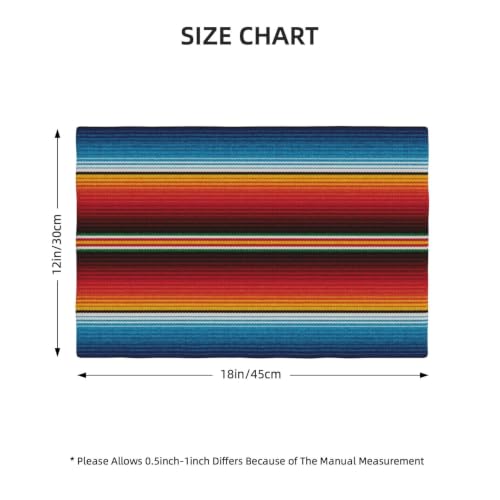 Mexican Stripes Placemats Rectangle Linen Table Placemet Set of 4 - color: Colorful, size: Set of 4