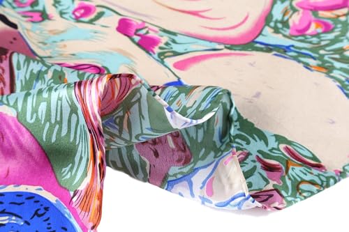 JWSilk Long Charmeuse Silk Scarf Classic Art Print - color: The Virgin By Klimt
