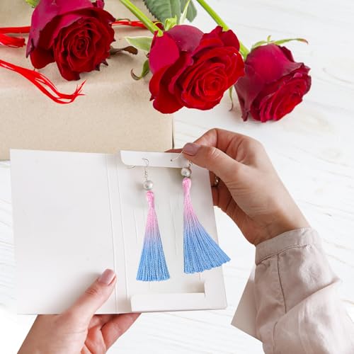 50Pcs 5 Inch Bulk Bookmark Tassel Kit for Graduation, Keychain(Pink Blue) - color: Pink&blue