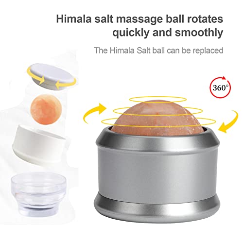 gemshan Massage Roller Ball, Natural Himalayan Salt Ball Roller Hand Massage Toll for Neck,Back,Arm Full Body Massage. (Gray) - color: Gray