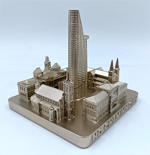 ZIZO Modern The World Landmarks Model Buildings City Skyline Statue for Home Decor for Boy Friends Gold 4" (Ho Chi Minh) - color: Ho Chi Minh