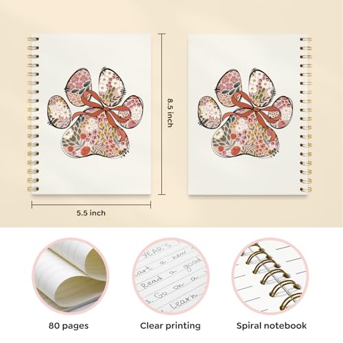 VONTP Boho Floral Dog Spiral Notebook, Dog Mom Lovers Owner Gifts - color: 006-Dog