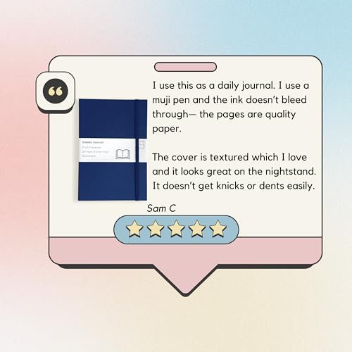 Portage Blank Hardcover Aesthetic Notebook Writing Journal – Bleed-Proof Paper Notepad for Journaling, High GSM, A5 Notebook, Cream Pages - Navy Blue, 6 x 8.5 Inches, 224 Pages - color: Navy Blue, size: Blank Pages