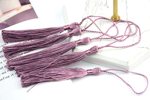 100Pcs 5 Inch Silky Bookmark Tassels for Jewelry, Souvenir(45 Purple) - color: #45