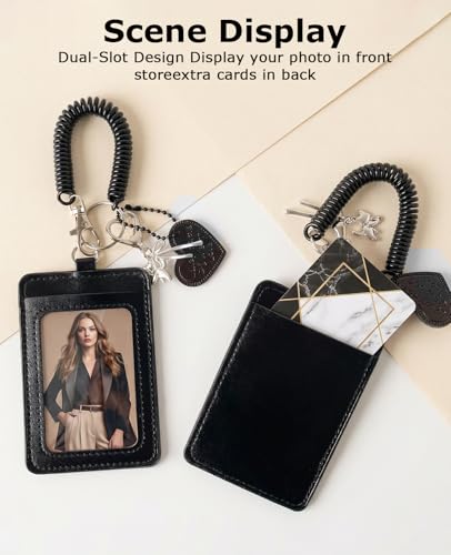 3 Pcs Photocard Holder Keychain, 3" Photo Card Holders for Id Badge Holder Bus Credit Id Bank Card