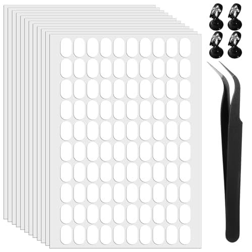 1200 Pcs Double Sided Adhesive Nail Tapes False Tip Sticky Tabs for Press on Pre-Cut Nails Display Strips with Tweezer for Nail Art Stand Practice Holder Color Chart Book
