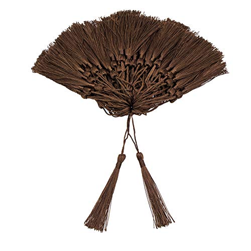 VAPKER 100 Dark Chocolate Tassels 13cm/5-Inch Silky Handmade Soft Tassels with 2-Inch Cord Loop for DIY Projects, Bookmarks, Jewelry Making - color: J:dark Chocolate