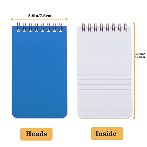 QiCheng 6pacs Pocket Notebook Mini Notepad Small Spiral Notebooks 3X5Inch - size: 6