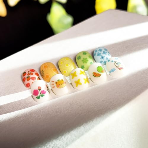 Okiyomi Glow in the Dark Nail Stickers for Kids, 15 Sheets, 735 Decals - color: 3d Set of 15