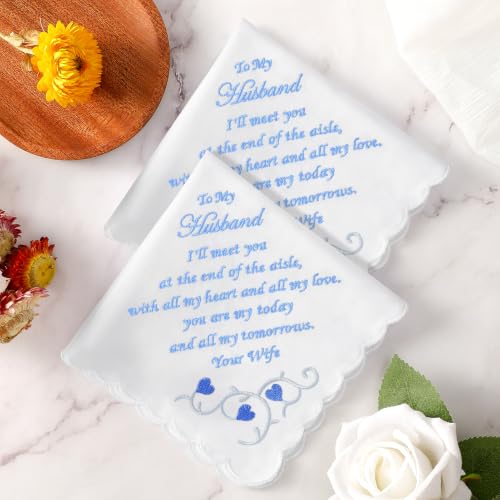 Wedding Handkerchiefs Something Blue Gifts for Bride & Groom - color: Groom Gift from Bride